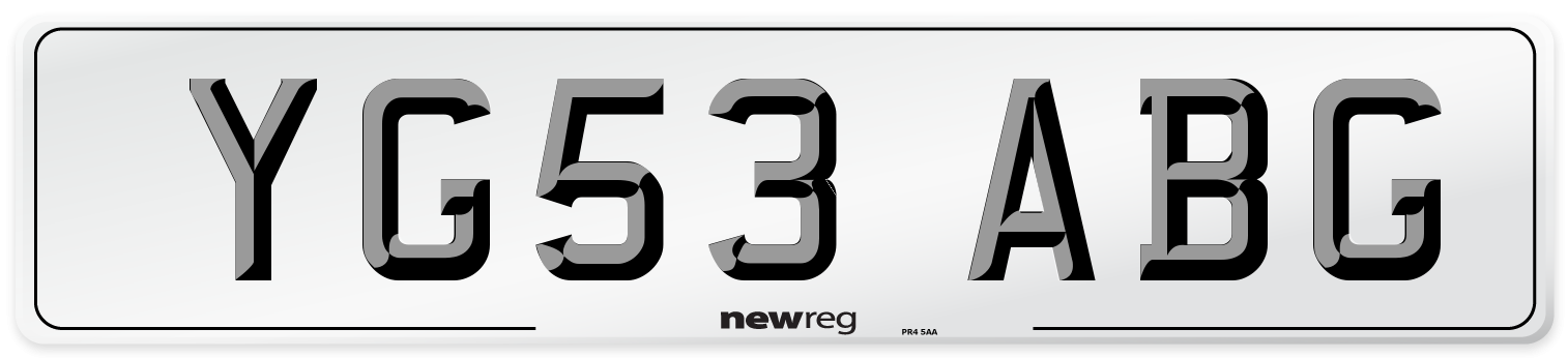YG53 ABG Number Plate from New Reg